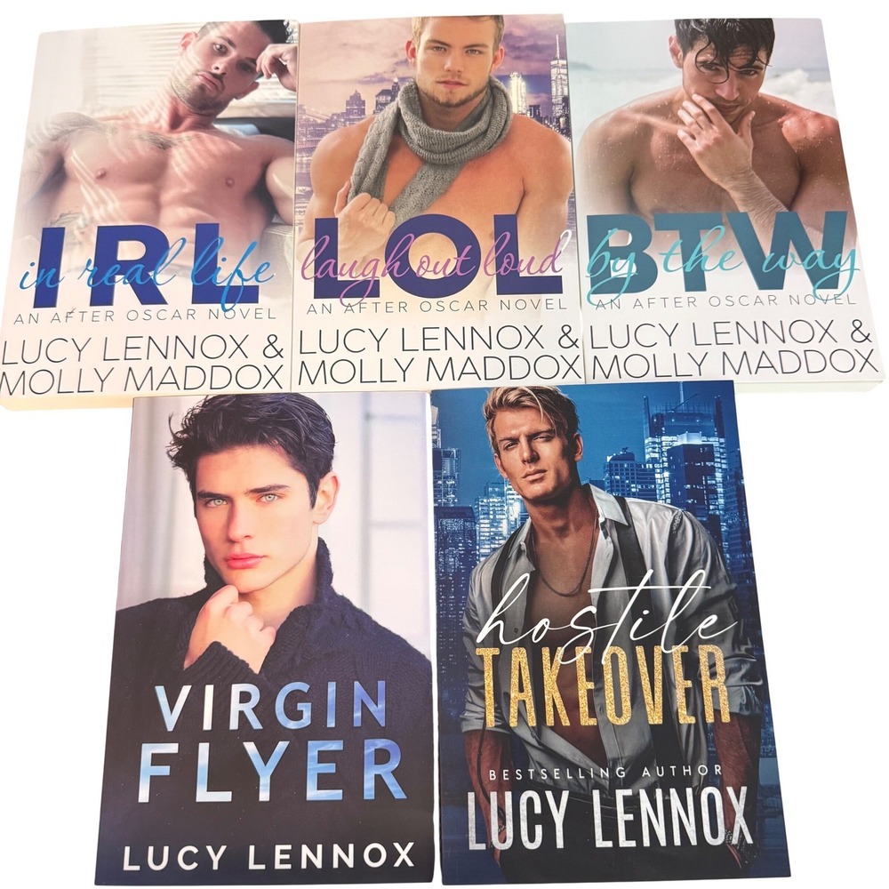 Lucy Lennox MM Romance Book Lot 5 SIGNED After Oscar Series Virgin Flyer NEW
